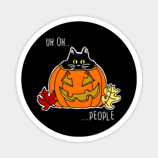 Scaredy Cat in a Jack-O-Lantern Magnet